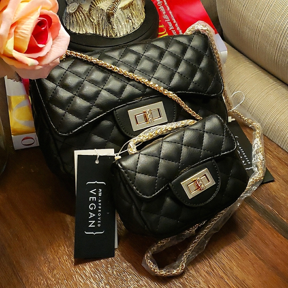 Mother Daughter Quilted Flap Bag Set